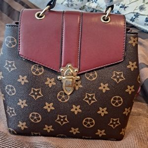Red and brown purse / backpack